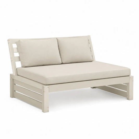 Gartensofa 2-Sitzer Akazienholz Polyester Kissen Beige 160 x 75 x 75 cm