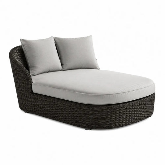 Gartenliege Polyrattan PE Geflecht Aluminiumrahmen Polyester Auflage Grau 200 x 80 x 75 cm